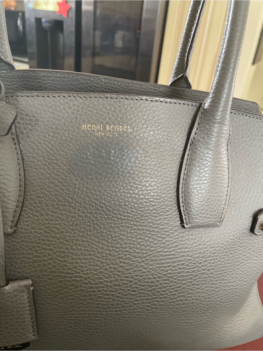 Henri Bendel Grey Pebbled Leather Tote - Picture 3 of 11